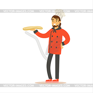 Man Professional Cooking Chef Working In - vector image