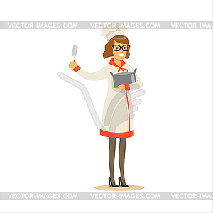 Женщина Professional Cooking Chef Рабочая В - рисунок в векторном формате
