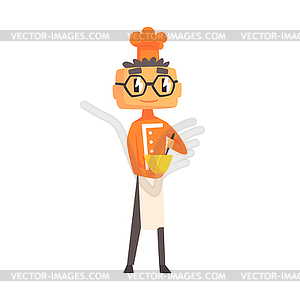 Professional Cook In Glasses In Classic Double - vector clipart