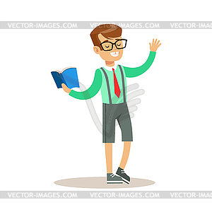 Boy Actor, Creative Child Practicing Arts In Art - vector image