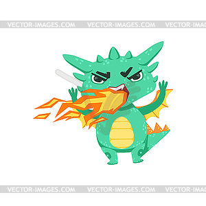 Little Anime Style Baby Dragon Pissed Off - vector image