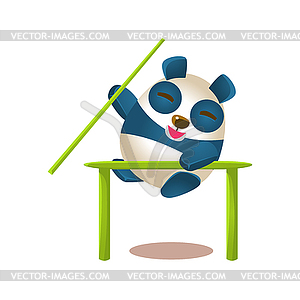 Cute Panda Activity With Humanized Cartoon Bear - vector clipart