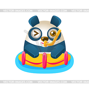 Cute Panda Activity With Humanized Cartoon Bear - vector EPS clipart