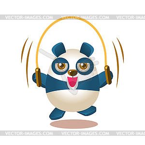 Cute Panda Activity With Humanized Cartoon Bear - vector image