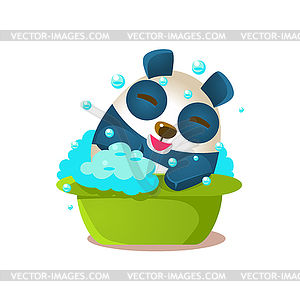 Cute Panda Activity With Humanized Cartoon Bear - vector image