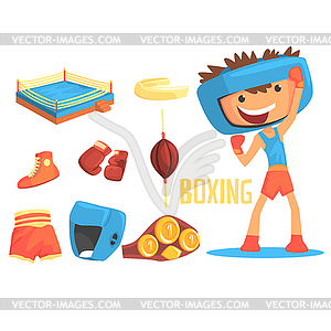 Boy Boxer, Kids Future Dream Professional Boxing - vector clip art