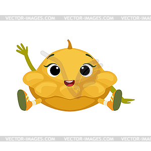 Big Eyed Cute Girly Star Shaped Marrow Character - vector clipart