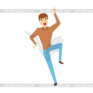 Man In Office Clothes Dancing, Part Of Funny Drunk - vector clipart