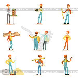 Architects And Construction Workers House - vector clipart / vector image