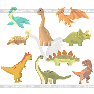 Dinosaurs Of Jurassic Period Set Of Prehistoric - vector image