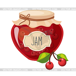 Черешня Red Jam Jar Glass Filled With Berry - графика в векторном формате