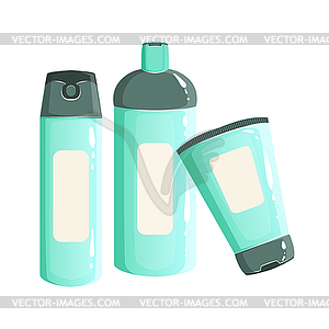 Cream, Shampoo And Deodorant Containers, Beauty - vector clipart