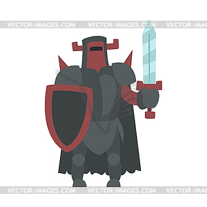 German Strong Knight With Sword And Shield Fairy - vector clipart