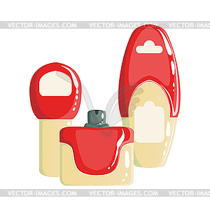 Cream, Shampoo And Perfume Containers, Beauty And - vector clipart