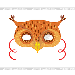 Owl Animal Head Mask, Kids Carnival Disguise Costum - vector clipart