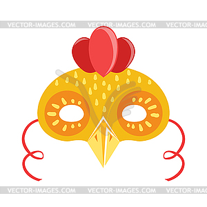 Chicken Animal Head Mask, Kids Carnival Disguise - vector image
