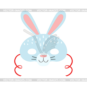 White Rabbit Animal Head Mask, Kids Carnival - vector image