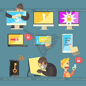 Internet Security And Computer Protection Against - vector clip art