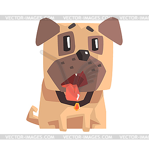 Shocked And Disappointed Little Pet Pug Dog Puppy - vector image
