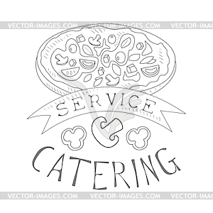 Best Catering Service Black And White Sign With - vector clipart