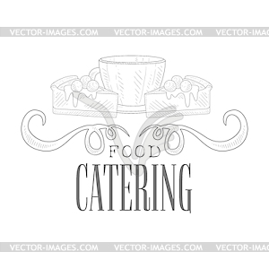 Best Catering Service Black And White Sign With - vector clipart