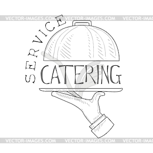 Лучший Catering Service черный и белый знак с - векторный эскиз