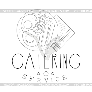 Best Catering Service Black And White Sign With - vector image