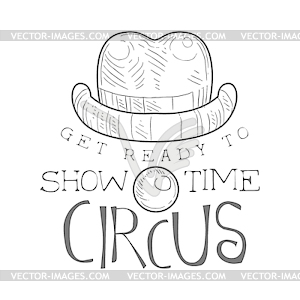 Монохромный Урожай Цирк Шоу Promotion Time Вход - векторное изображение EPS