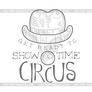 Monochrome Vintage Circus Show Time Promotion Sign - vector clipart