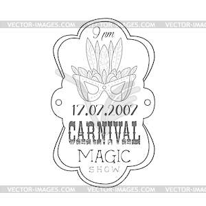 Monochrome Mardi Gras Magic Carnival Vintage - vector clipart