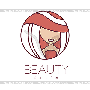 Natural Beauty Salon Cartoon Outlined Sign Design - vector image