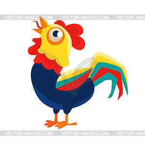 Петух мультипликационный персонаж кукарекать, Cock - векторный клипарт / векторное изображение