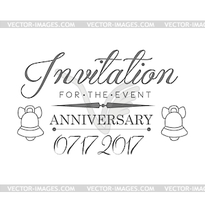 Graduation Anniversary Party Black And White - vector image