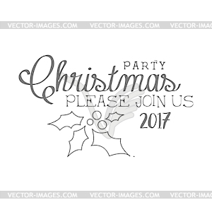 2017 Рождественская вечеринка Black And White Приглашение автомобилей - клипарт в векторном виде