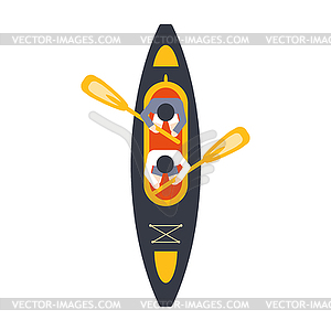 Kayak For Two Person With Peddles of Above, Part - vector image