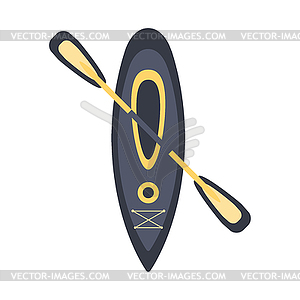 Grey Kayak For One Person With Double Peddle, Part - vector clip art