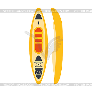 Yellow Plastic Kayak of Two Perspectives, Part Of - vector clipart