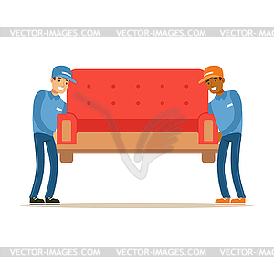 Delivery Service Worker Helping With Moving Carryin - vector clip art