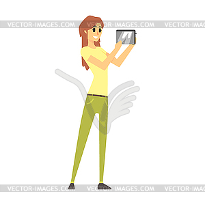 Woman Holding Toaster, Department Store Shopping Fo - vector clipart