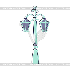 Classy Outdoor Lighting Lantern Lamp, Cute Fairy - vector clipart