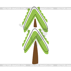 Outdoor Decorative Green Fir Tree, Cute Fairy Tale - vector clipart