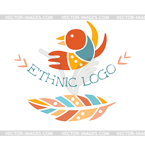 Ethnic Logo Boho Style Element, Hipster Fashion - vector image