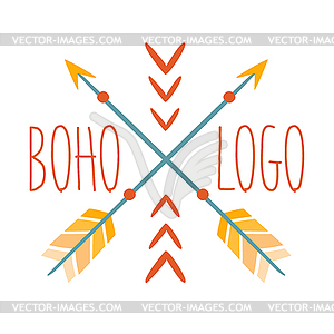 Ethnic Logo Boho Style Element, Hipster Fashion - vector clipart