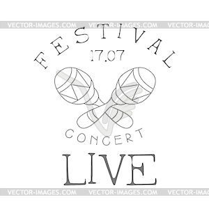 Festival Live Music Concert Black And White Poster - vector clipart / vector image