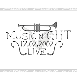 Live Music Night Concert Black And White Poster Wit - vector image