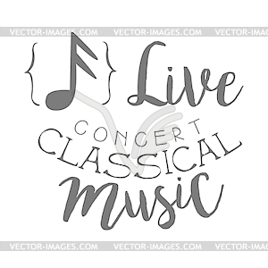 Classical Live Music Concert Black And White - white & black vector clipart