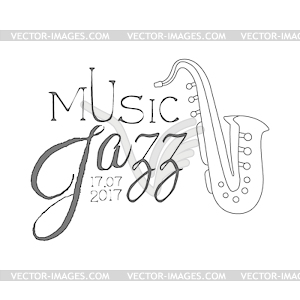 Jazz Live Music Concert Black And White Poster - vector clipart