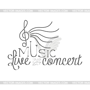 Live Music Concert Black And White Poster With - vector clip art