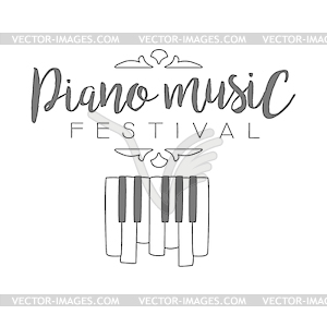 Piano Live Music Concert Festival Black And White - vector image