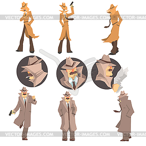 Police Detective And Private Investigator At Work - vector image